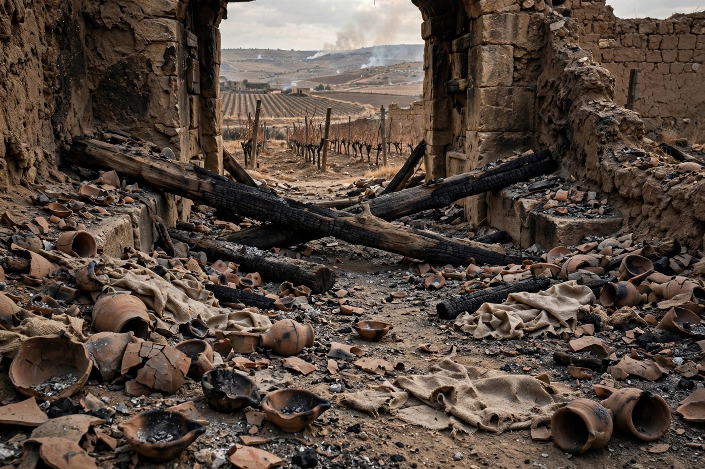 "'Your cities are burned with fire: your land, strangers devour it in your presence' (v. 7) — the war report inside the poem. (Created image