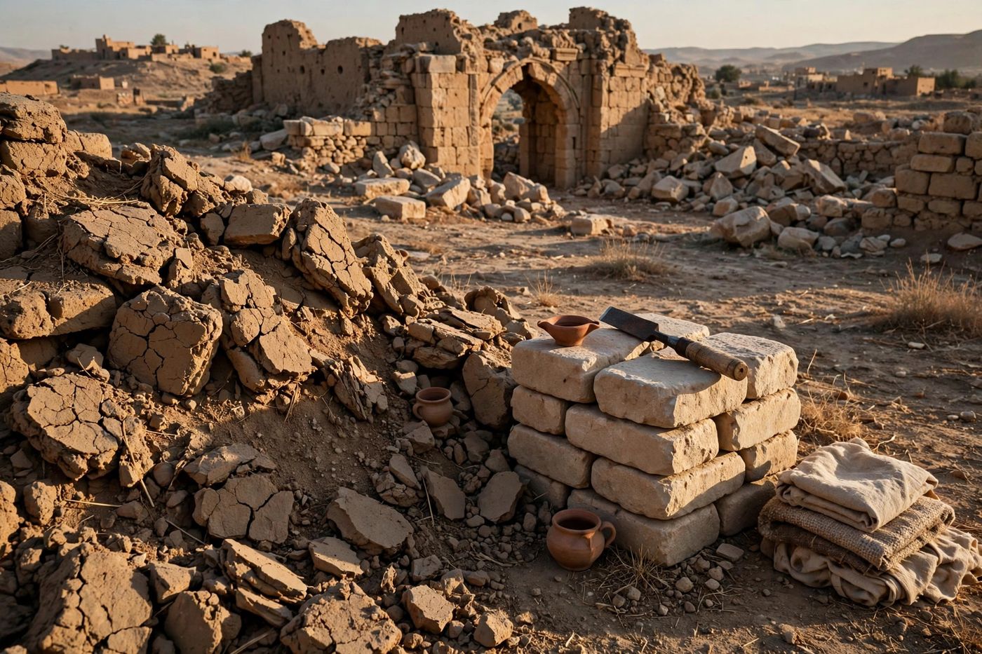 "'The bricks are fallen down, but we will build with hewn stones' — disaster met with an upgrade, never with a return. (Created image.)"