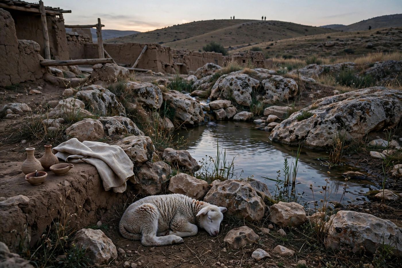 "In all my holy mountain, they shall not hurt nor destroy — the peaceable kingdom photographed as stillness. (Created image.)"