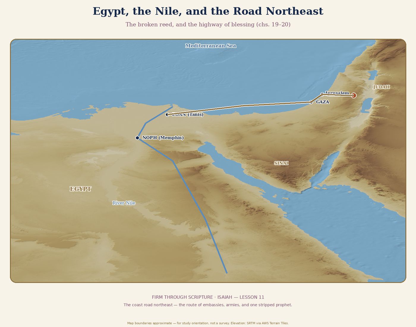 Egypt, the Nile, and the Road Northeast.