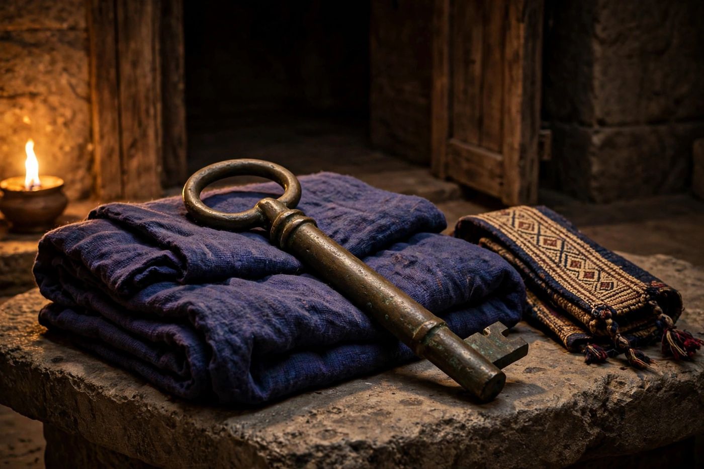 "The steward's badge: whoever bore the key was the door to the king's house — he opened, and none shut. (Created image.)"