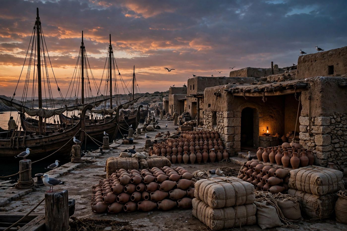 "Tyre's harbour at the end of the trading day — the merchandise itself was never the enemy. In God's last word it is holiness to the LORD. (
