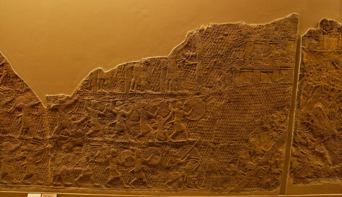 "Lachish, in the enemy's own pictures: Sennacherib carved the storming of Judah's second city across his palace walls — the fate Jerusalem w