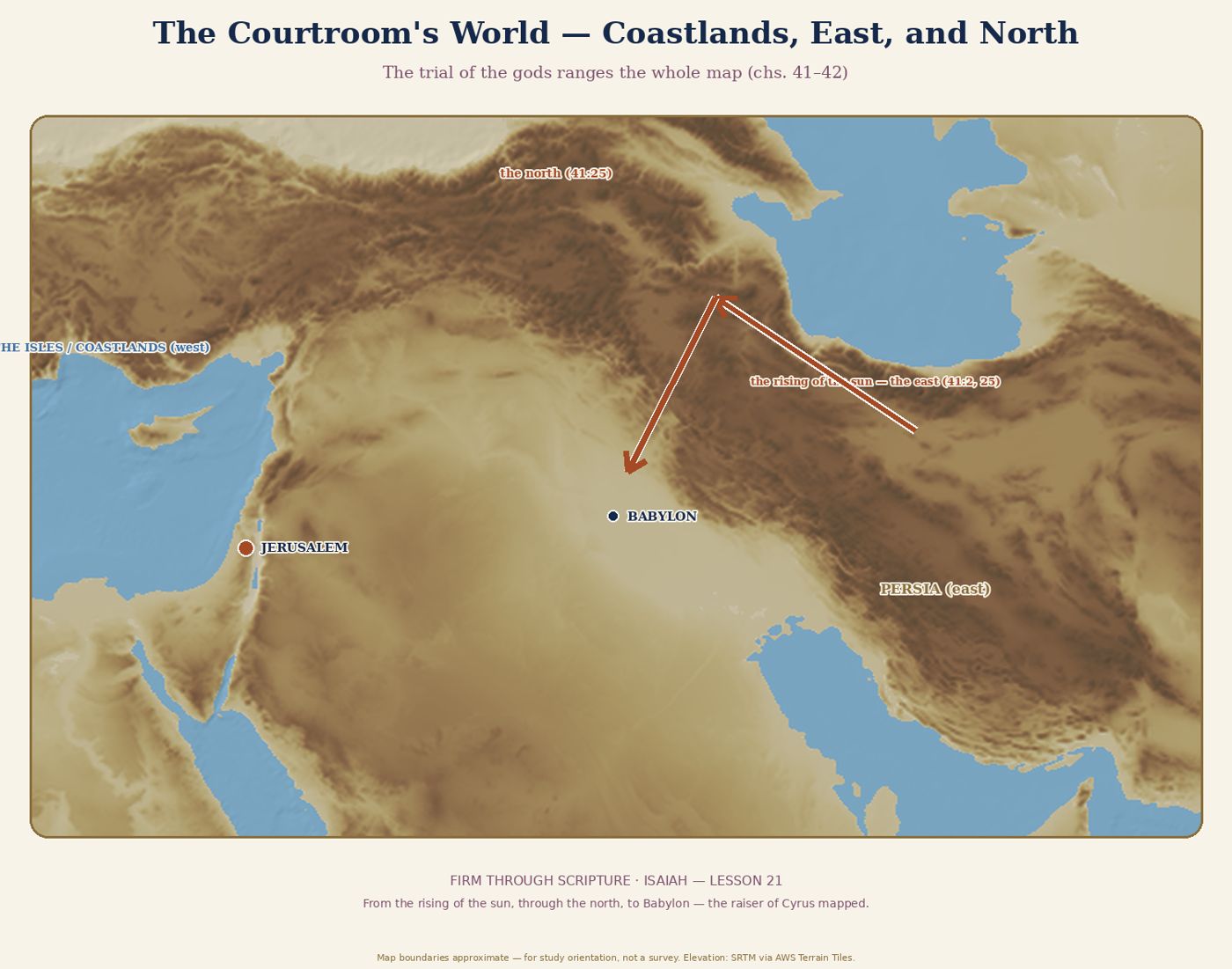 The Courtroom's World — Coastlands, East, and North.