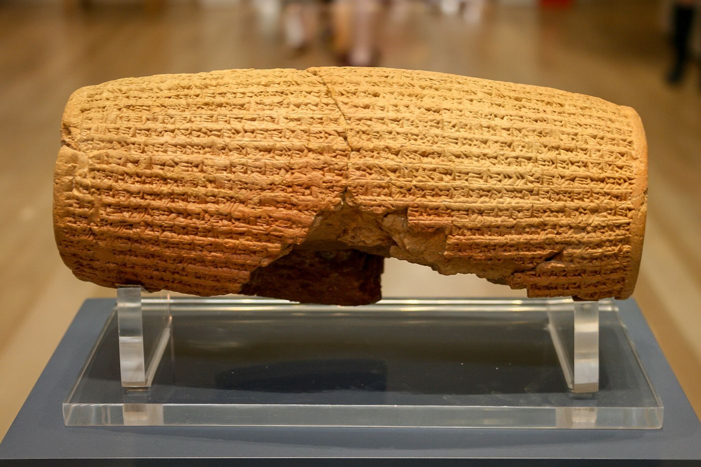 "The Cyrus Cylinder (British Museum) — the king's own clay voice, announcing his policy of restoring peoples and their sanctuaries. Isaiah n