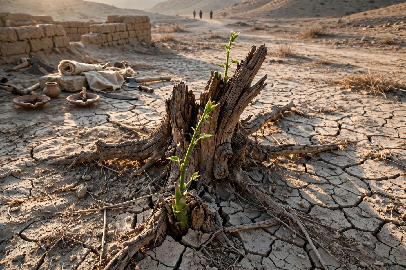 "'A root out of a dry ground' (53:2) — the Song's growth begins where nothing was expected to live. (Created image.)"