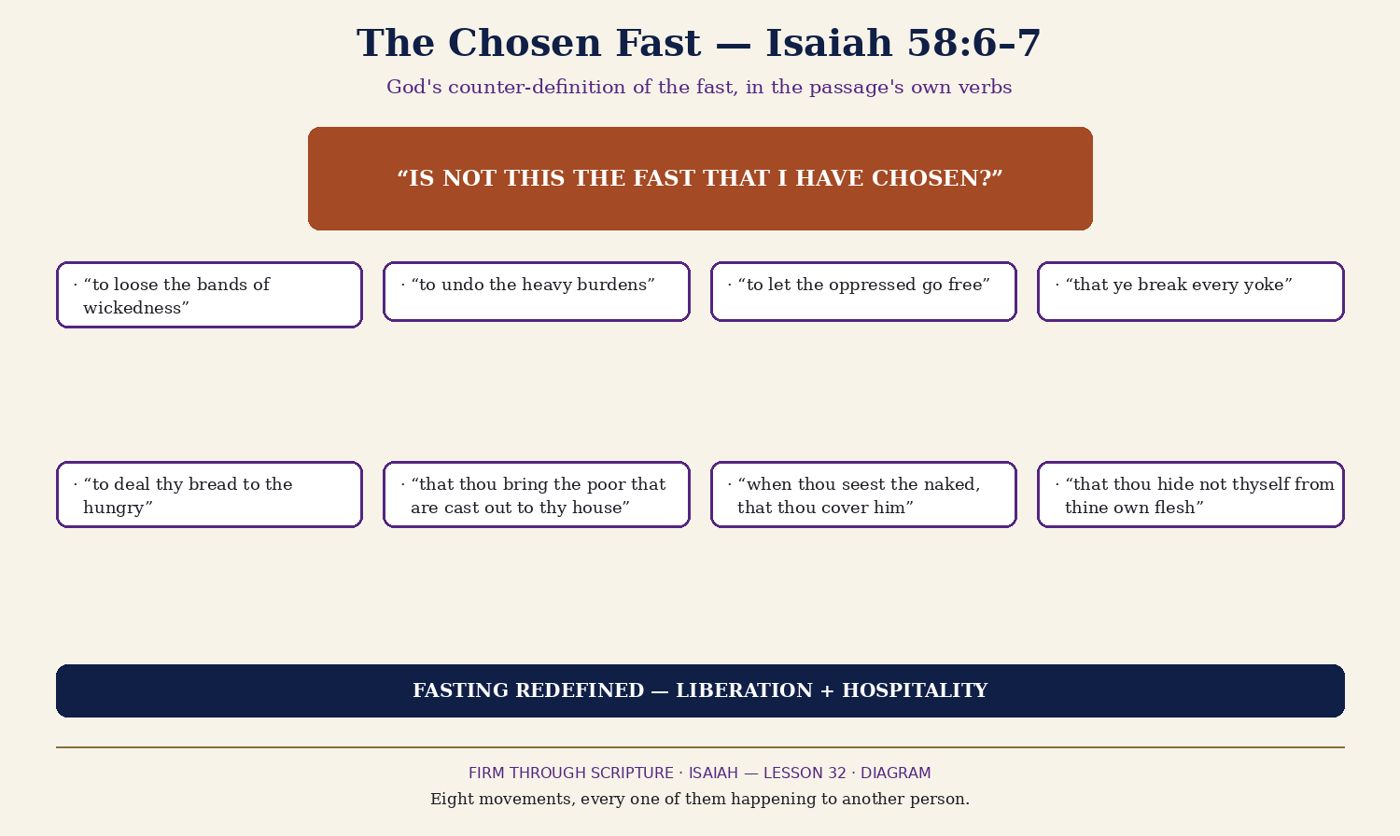 The Chosen Fast — Isaiah 58:6–7.