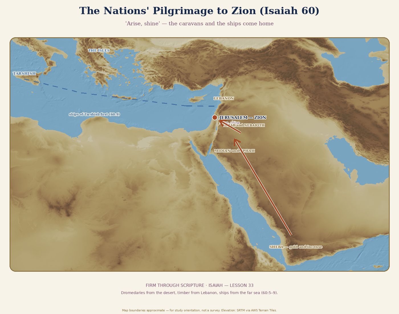 The Nations' Pilgrimage to Zion (Isaiah 60).