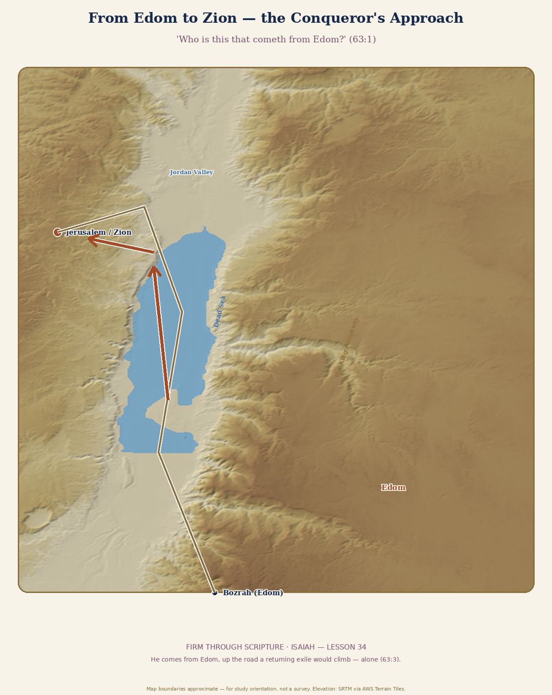 From Edom to Zion — the Conqueror's Approach.