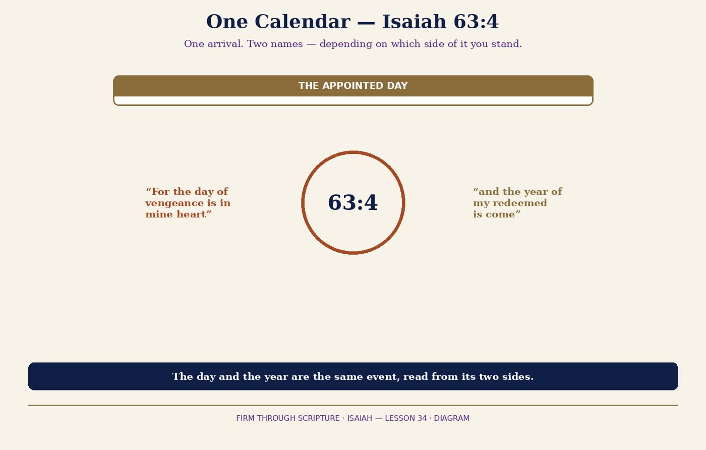 One Calendar — Isaiah 63:4.